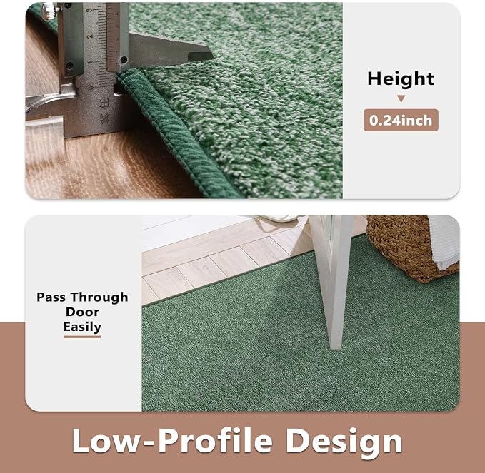 FinRèc 5x7 Washable Area Rugs for Bedroom Living Room, Low Pile Thin Rug Solid - Image 6