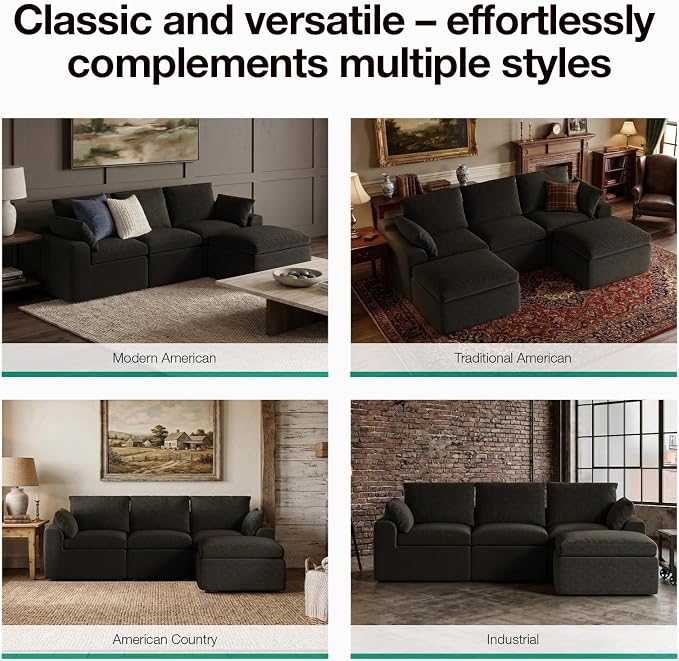 Novilla 133.8" Modular Cloud Couch, Modern Sectional Sofa - Image 22