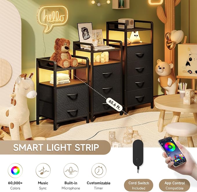Lazzanto Night Stand Bedside Table Bedroom - Image 4