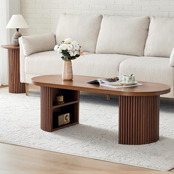 Oval Fluted Coffee Table - Image 8