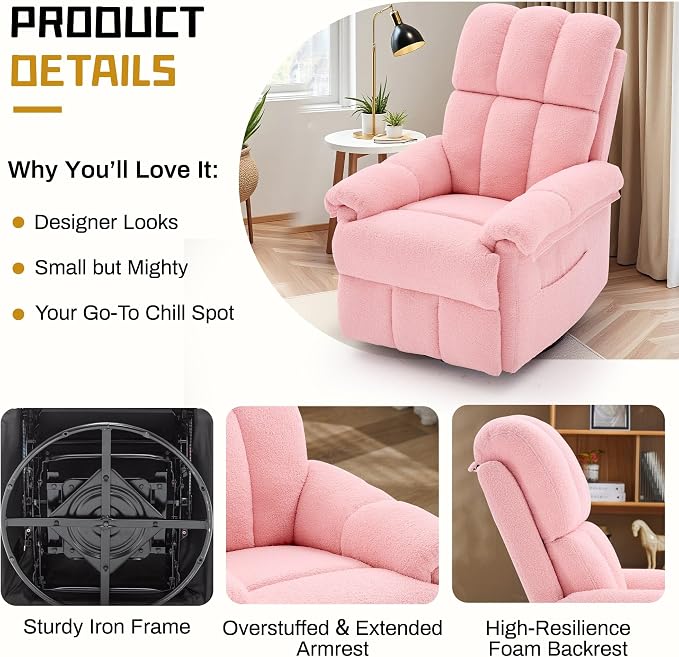 Korser Recliner Chair, Swivel Rocker Recliner Chair - Image 5