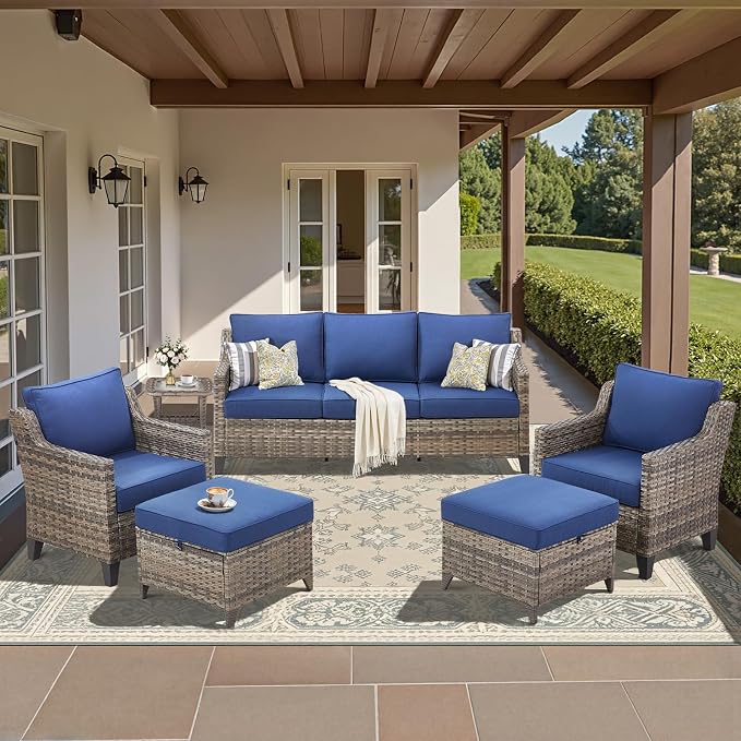 Buenhomino Outdoor Patio Furniture Set-PE Wicker Sofa Couch by AMCLOBA