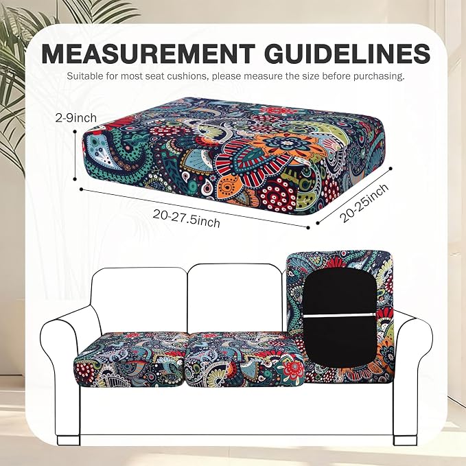 hyha 4Pcs Patio Cushion Covers, Stretch Outdoor Couch Cushion Covers Replacement - Image 2