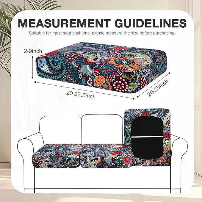hyha 8Pcs Patio Cushion Covers, Stretch Outdoor Couch Cushion Covers Replacement - Image 2