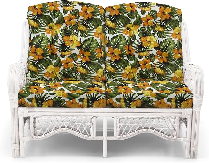 Malibu Lounge Loveseat Sofa Natural Rattan Wicker Handmade Design - Image 3