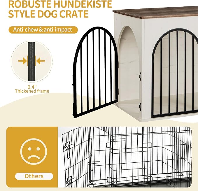Hzuaneri 44.1" Wooden Dog Crate Furniture, Indoor Dog Kennel Dogs Cage - Image 8