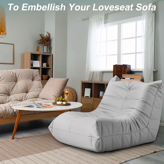 Hobestluk Giant Bean Bag Chair Lazy Floor Sofa, Memory Foam Fireside Sofa - Image 7
