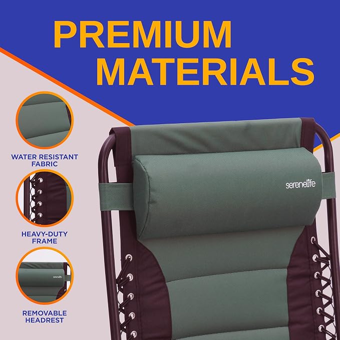 SereneLife Padded Zero Gravity Lounge Chair - Image 8