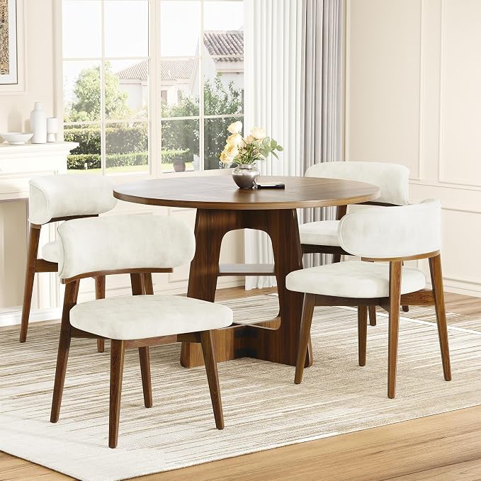 Dining Chairs Set of 4, Modern Upholstered Dining Chairs, Wooden Kitchen Chairs - Image 7