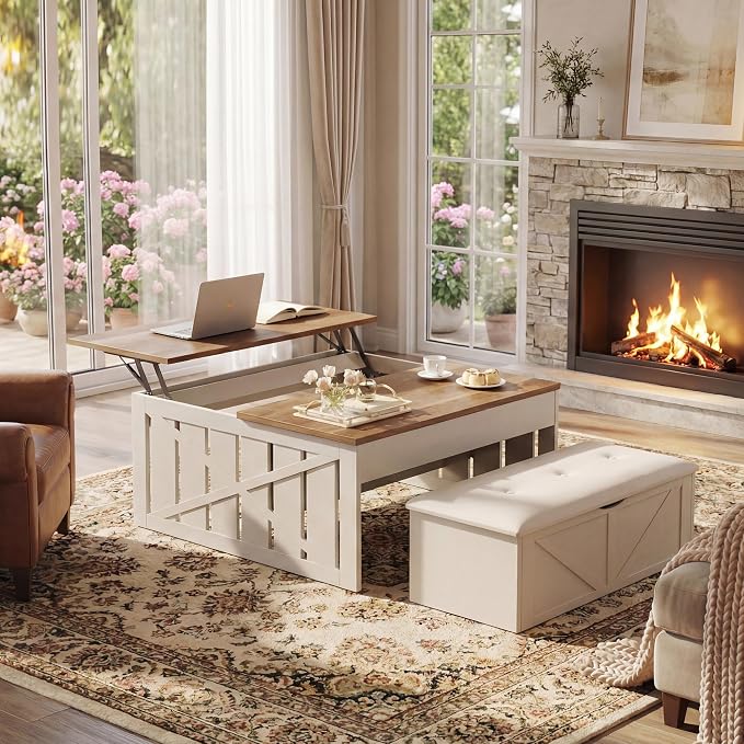 HUAHUU Coffee Table, 31.5 Lift Top Coffee Tables - Image 7