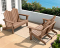 SERWALL Folding Adirondack Bench, HDPE All-Weather Adirondack Loveseat Set of 2 by SERWALL