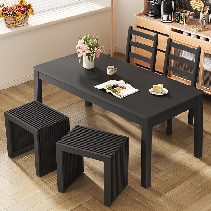 Small Bamboo Dining Bench, 17inch Farmhouse Decor Indoor Kitchen Table Bench - Image 4