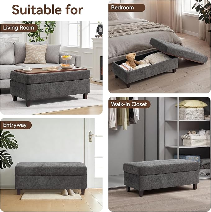 45 Inch Large Storage Ottoman Bench - Image 7