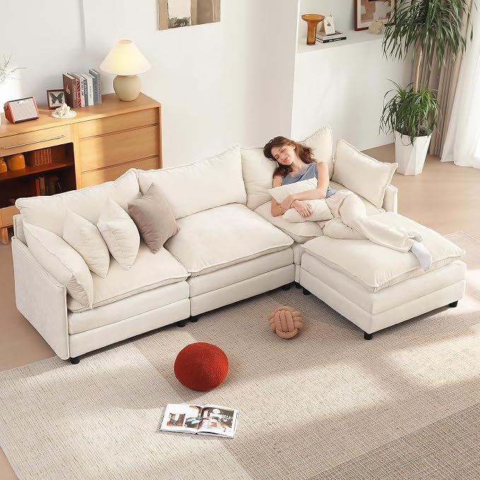 Vesgantti 108" Modular Sectional Sofa, Comfy Cloud Couch - Image 3