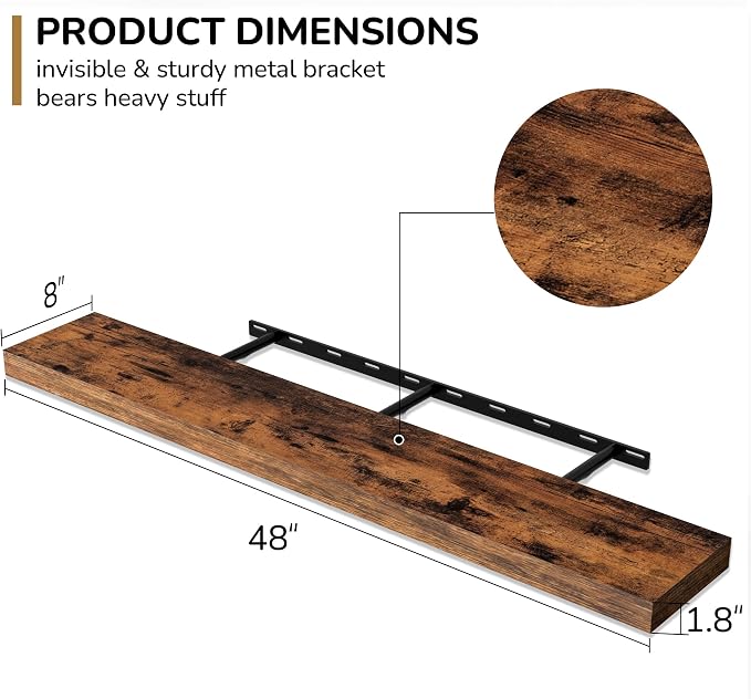 Fun Memories 48 Inch Floating Shelves - Image 3