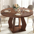 IBF Walnut Round Dining Table, Modern Wood Dinner Tables, Round Kitchen Table by IBF