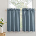 RYB HOME Bathroom Curtains Over Sink 36 inches Length, Linen Blend Semi Sheer by RYBHOME