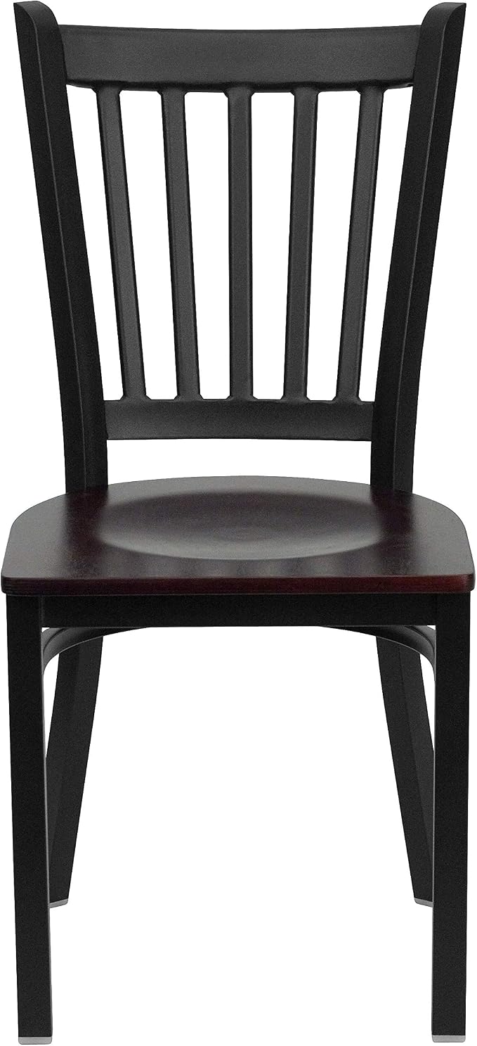 Flash Furniture HERCULES Series Black Vertical Back Metal Restaurant Chair - Image 6