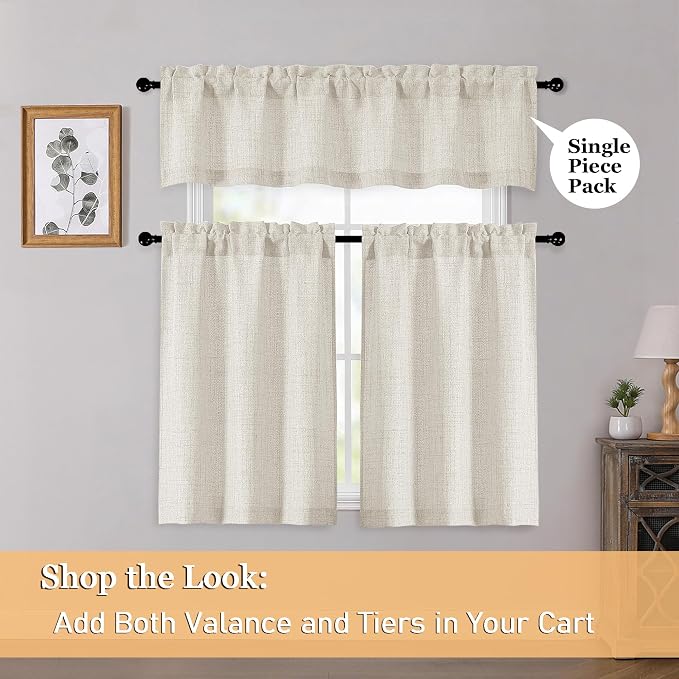 OWENIE Natural Valances for Windows 1 Pcs 24 Inch Length, Light Filtering - Image 6