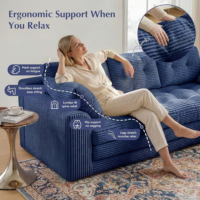 Homkdom 3 Seater Boneless Couch - Image 6