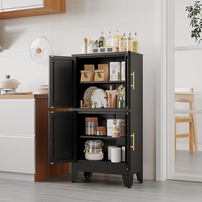 GAIOUS 47.25" Metal Storage Cabinet, Freestanding Bathroom Cabinet, Pantry - Image 5