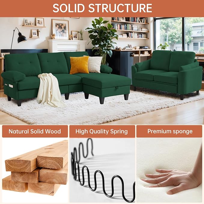 5 Seat Sectional Sofa Set for Living Room Set - Image 4