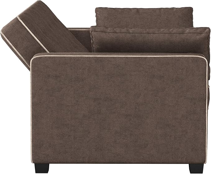 Serta Ainsley Loveseat with Pull Out Sleeper Microfiber Java Full - Image 10