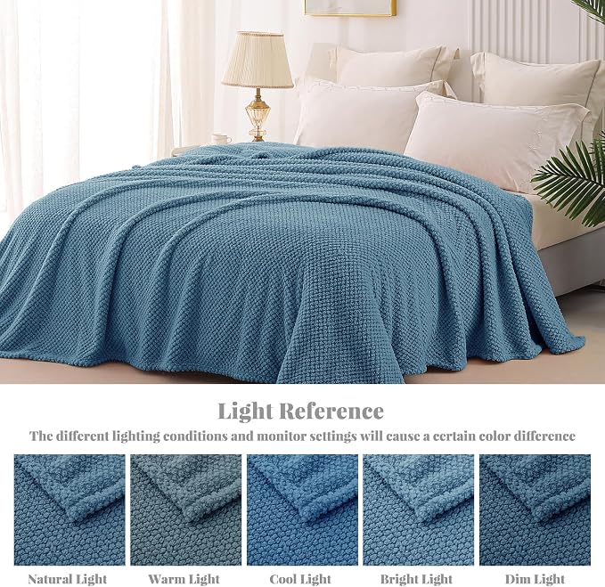 Whale Flotilla Queen Size Fuzzy Fleece Blanket, Fluffy Warm Soft Jacquard Bed - Image 9