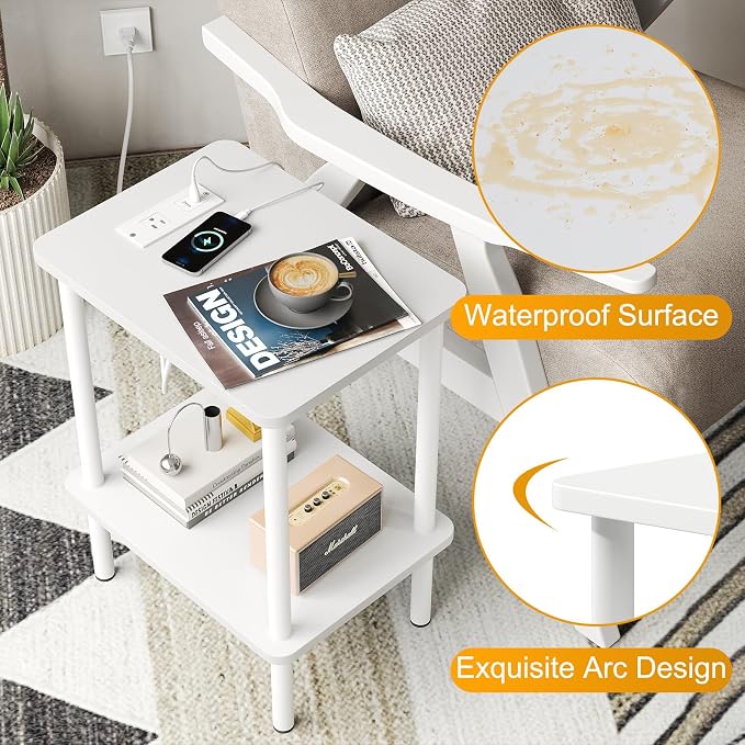 Apicizon 2 Tier End Table Set of 2, Small Side Table - Image 5