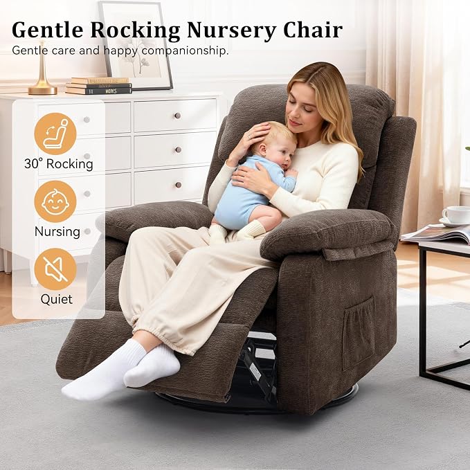 Korser Recliner Chair, 360 Swivel Rocker Chair - Image 5