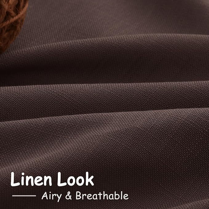 Coffee Linen Curtains 102 Inches Long - Image 5
