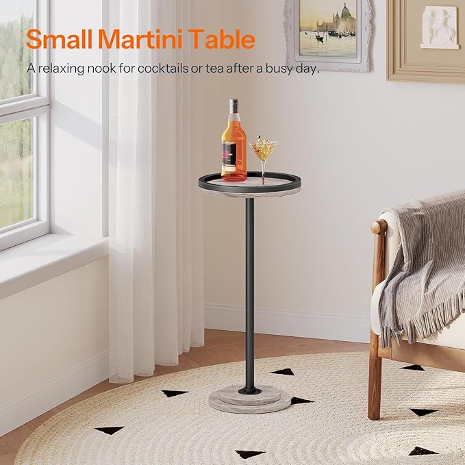 HOOBRO Small Round Side Table, Drink Table, Coffee Martini Table - Image 6