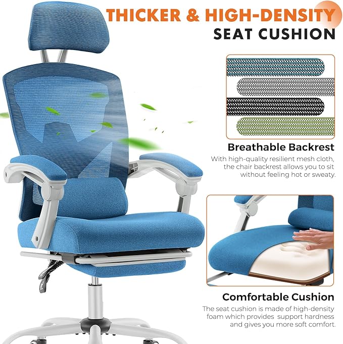 Sweetcrispy Office Computer Desk Chair Set of 2, Ergonomic High-Back Mesh - Image 4