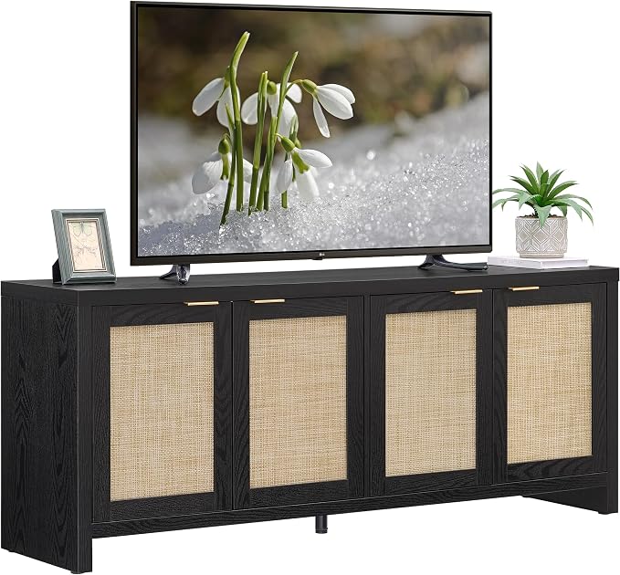 SICOTAS TV Stand for Living Room Boho Entertainment Center for Bedroom by SICOTAS