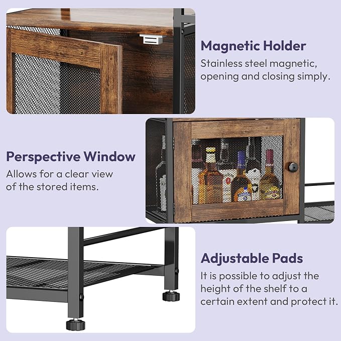 SWTYMIKI 33.31''x14.25'' Coffee Bar Cabinet - Image 7