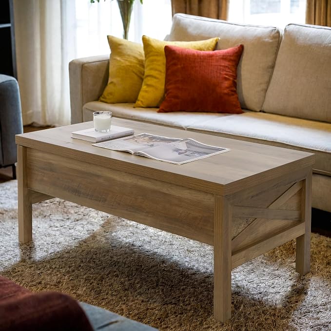 Lift Top Coffee Table with Hidden Compartment, Storage Coffee Table with Lift - Image 2