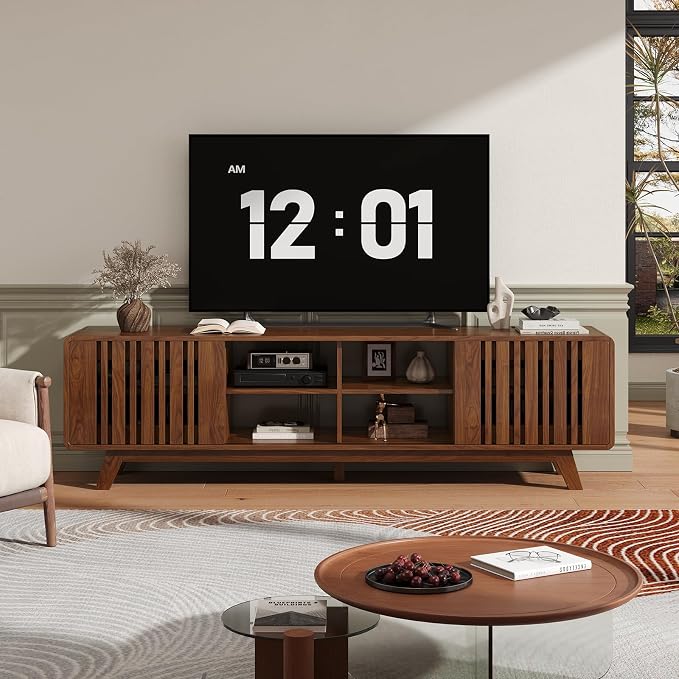 ONBRILL 70-Inch TV Stand for TVs up to 80 Inch, Mid-Century Modern Television - Image 9