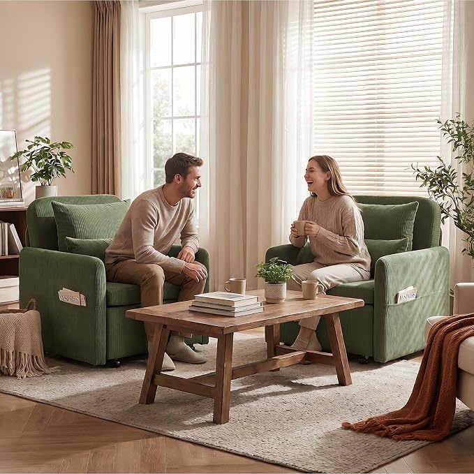 Iroomy 5-Level Adjustable Convertible Sleeper Chair Set of 2, 3-in-1 87'' Long by Iroomy