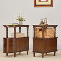 Narrow End Table Set of 2 with 2 Storage Drawers, Vintage Sofa Beside Table by MODERION-YourHomeSoulMate