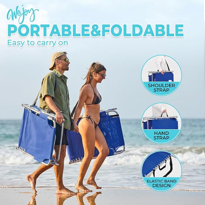 #WEJOY Tanning Chair with Face Hole & Canopy & Side Table, 5 Positions - Image 8
