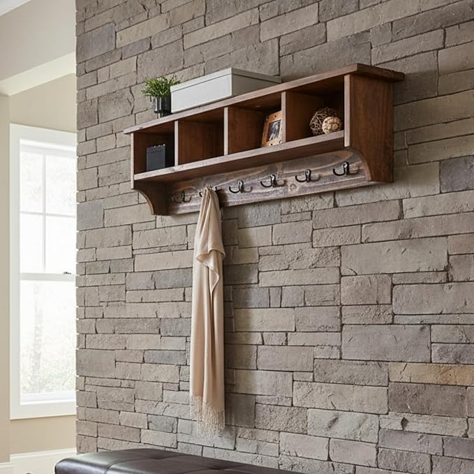 Alaterre Furniture Pomona Entryway Coat Rack – Rustic Farmhouse 48-Inch - Image 6