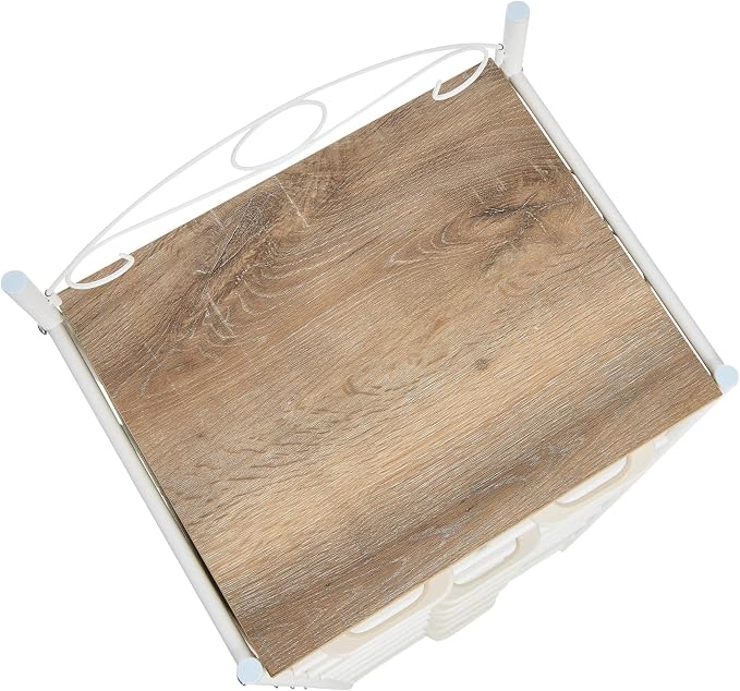 Household Essentials Coastal Oak and Iron 8-Drawer Dresser Tower - Image 7
