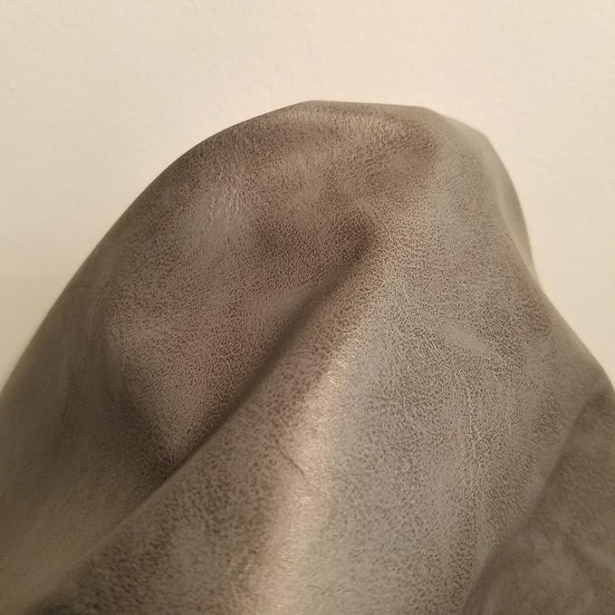 NAT Leathers| Gray Soft Faux Vegan PU Leather by The Yard Synthetic Pleather by NATLeathers