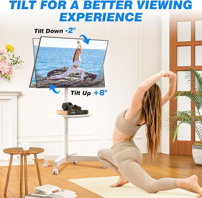 Rfiver Mobile TV Stand for 23-65 Inch LCD LED Flat/Curved Panel Screen TVs up - Image 5