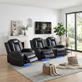 Power Recliner Sofa Set with LED Lights, Includes a Manual Recliner 1 Seat and by Unknown