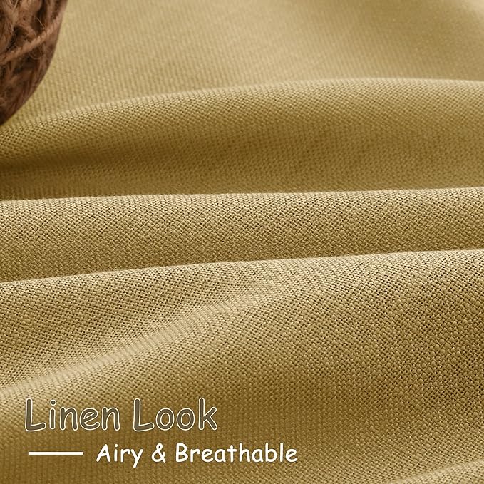 Nanspring Gold Linen Curtains 108 Inches Long - Image 5