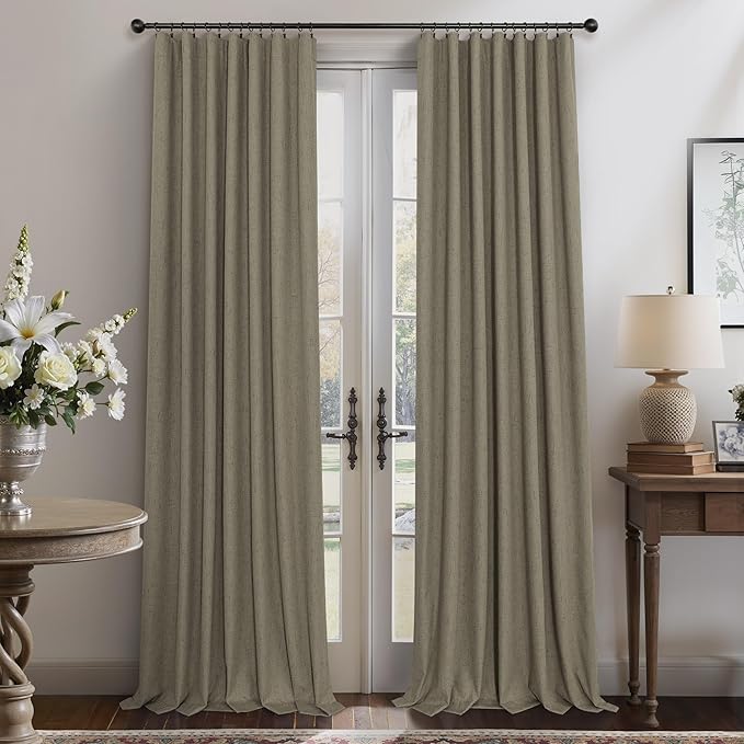 Pitalk 108 Inch Curtains 2 Panel Set Burg Modern Earthy Earth Tone Decorative - Image 7