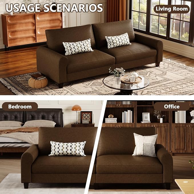 EASE MOOSE 70.6" Faux Leather Loveseat Sofa, Deep Seat Waterproof and - Image 8