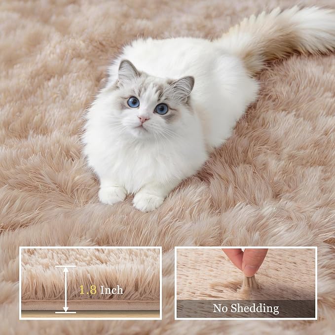 Fluffy 4x6 Area Rugs for Living Room Bedroom: Ultra Soft Shag Rug Non-Slip - Image 5