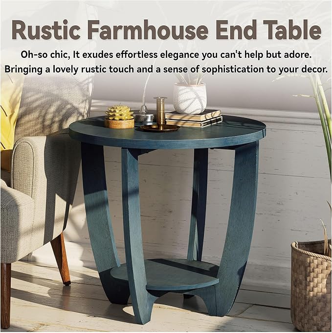 COZAYH Rustic Farmhouse End Table - Image 7